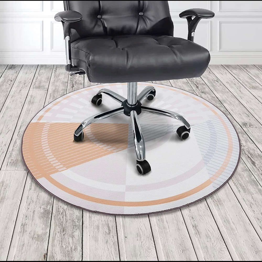 Round Area Rug ~3.3’ Short Fuzz Carpet